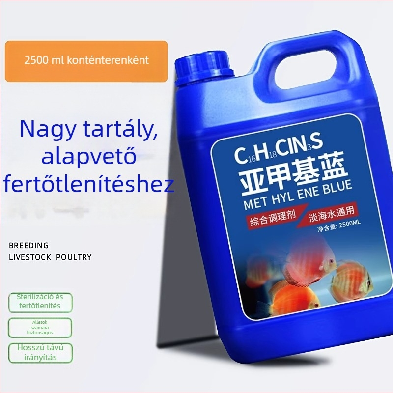 Metilénkék oldat akváriumhoz – halak egészségéért, vízminőség karbantartásáért és fertőtlenítésért, 2,5 kg