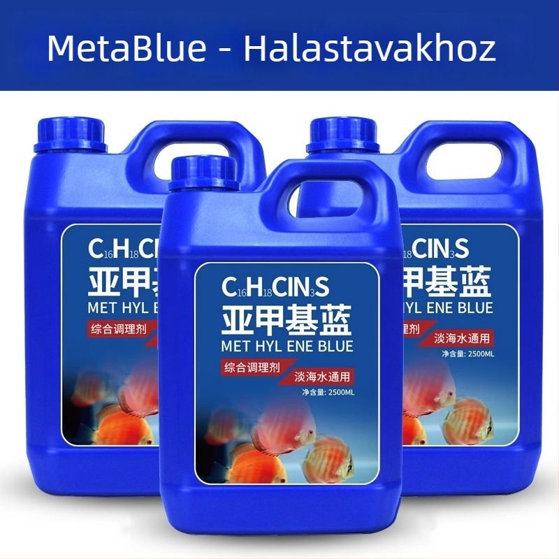 Metilénkék oldat akváriumhoz – halak egészségéért, vízminőség karbantartásáért és fertőtlenítésért, 2,5 kg