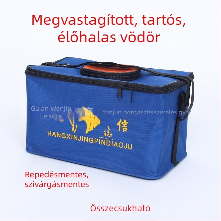 Vászonból készült négyszöges összecsukható vízvödör horgászathoz, autóba szerelhető