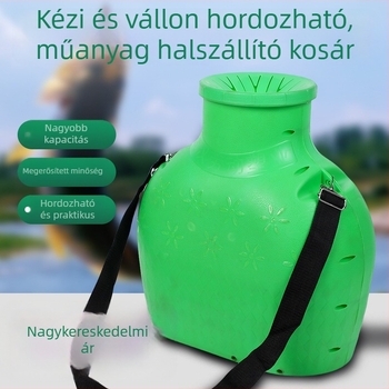 Nagy műanyag horgászkosár – halak és más vízi élőlények fogására — Márka: Jieling Fishing, Anyag: Egyéb