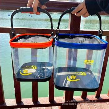 Átlátszó EVA anyagú halas vödör, összecsukható és hordozható, élő halak számára, 400 g