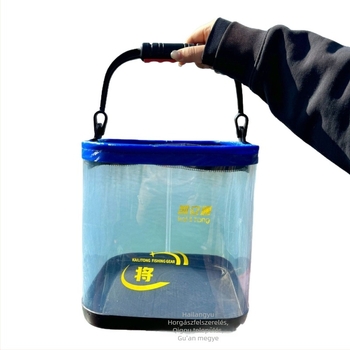 Átlátszó EVA anyagú halas vödör, összecsukható és hordozható, élő halak számára, 400 g