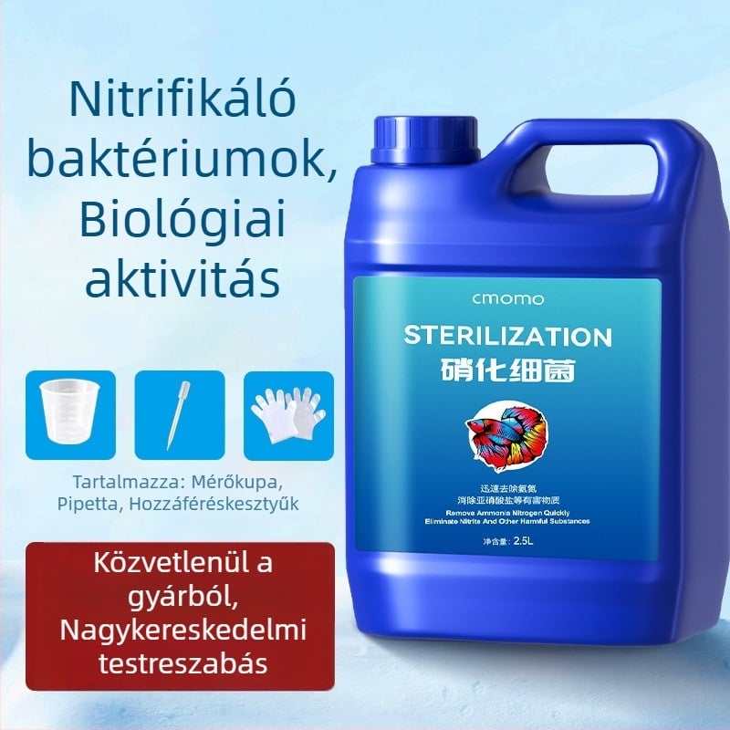 Nitrifikáló baktériumoldat díszhalak akvariumában — víztisztító, stabilizátor, baktériumkultúra