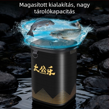 Élő halak számára készült víztároló vödör integrált ugrás elleni hálóval, EVA egy darabban öntött forma, kiemelt dizájn