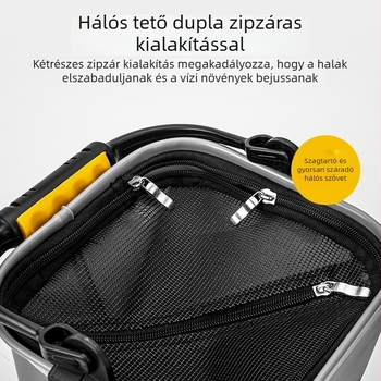 EVA összecsukható horgász vödör fedéllel – megerősített, könnyen hordozható