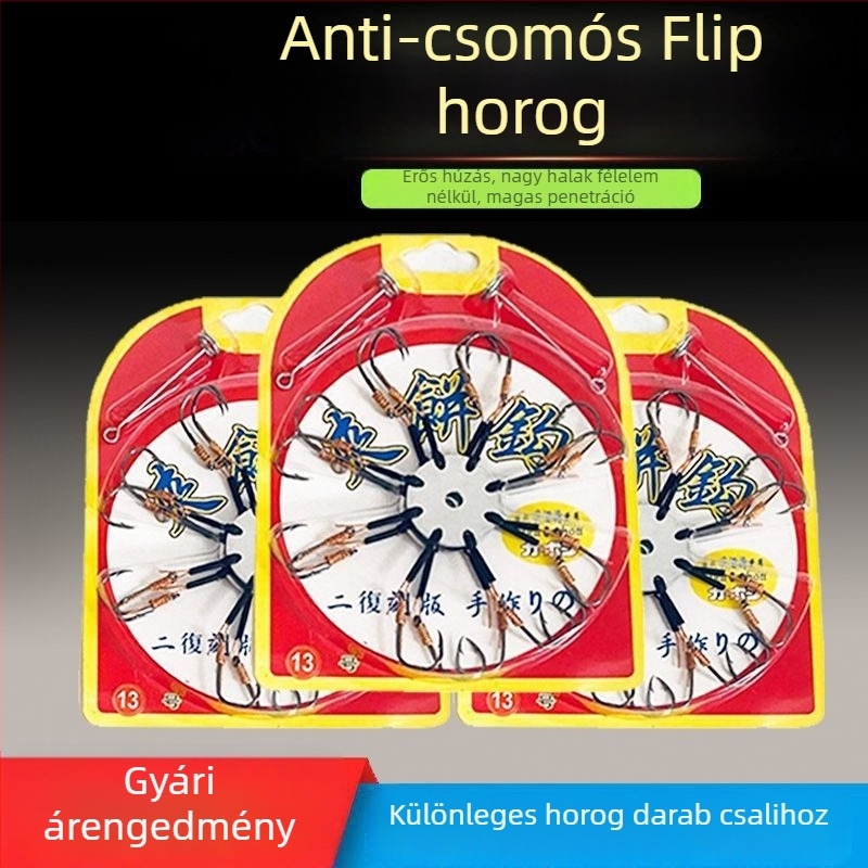 Explozív horgászhorogok készlet forgatható horoggal, antiakadás, folyami horgászatra, márka Zonghengyu