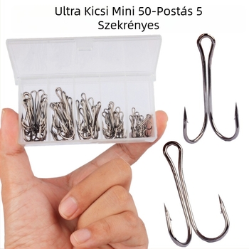 50 darabos horgászkuka-készlet két horoggal, tövises csúccsal, folyókra, tavakra, tározókra és patakokra