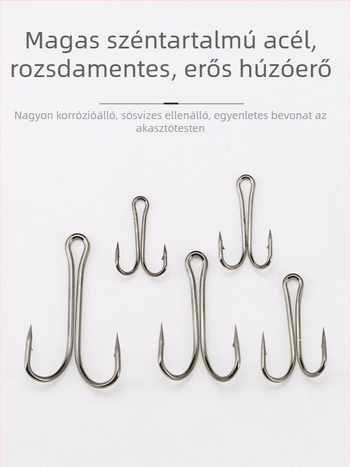 Swing Shark Horgász Horogkészlet - 50 db, dupla horog, szúrt horogok, magas széntartalmú acél