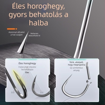 Hemei Wolf Fang kettős horoggal — eredeti horogkészlet, kézzel kötött, csomózás elleni