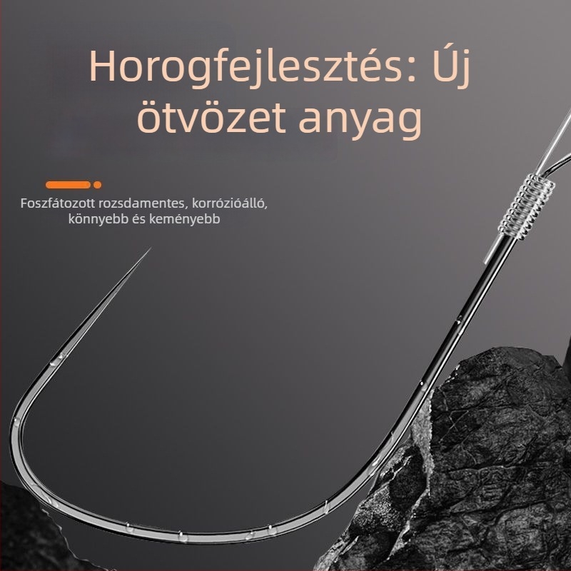 Hemei Wolf Fang kettős horoggal — eredeti horogkészlet, kézzel kötött, csomózás elleni