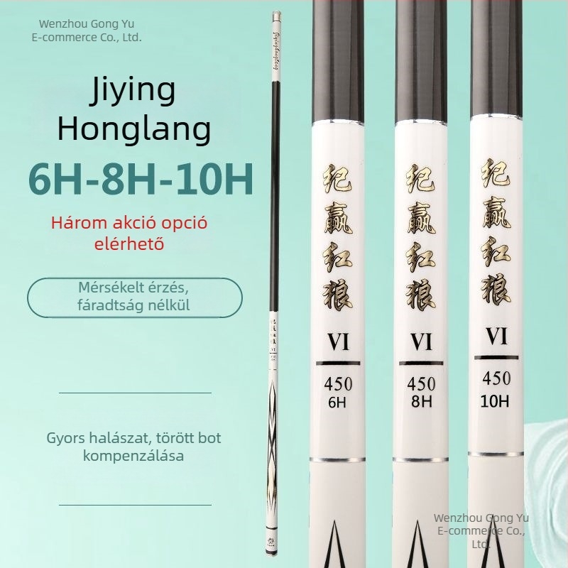 Jiying Red Wolf magas széntartalmú horgászbot, ultra könnyű, ultra kemény, 28 beállítás