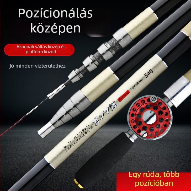 Kerekekkel felszerelt horgászbot, többfunkciós, előre dobásra tervezett, magas széntartalmú