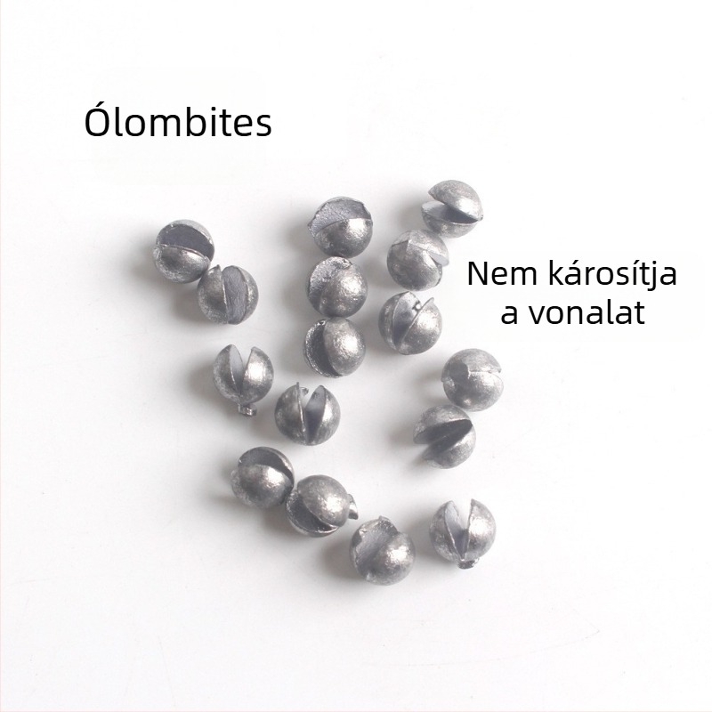 205 darab ólom súlyok készlet, 0,2–0,8 g, kerek formájú, nyitott klipszel, nem károsítja a zsinórt