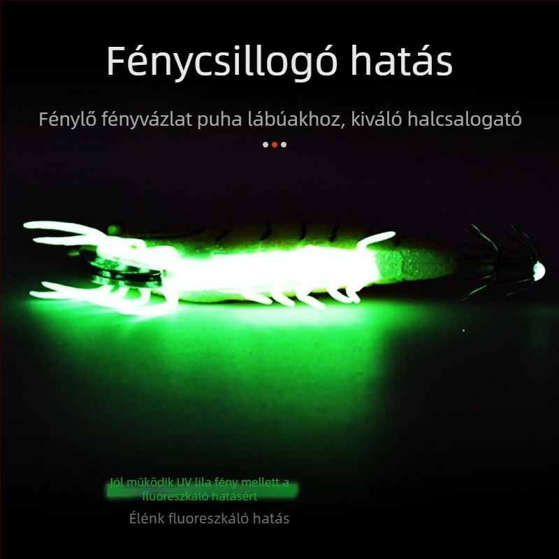 Kalamar horog tengeri horgászatra fénylő fluoreszcens hatással — Márka SHARESHARK | Anyag: Consulting