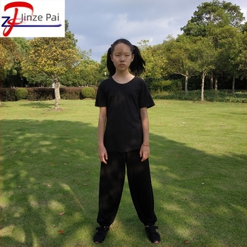 Gyerekek Tai Chi nadrág - rugalmas pamut-keverék, lámpás fazon, edzésre (pamut 59,63% / bélés nylon 40,37%)