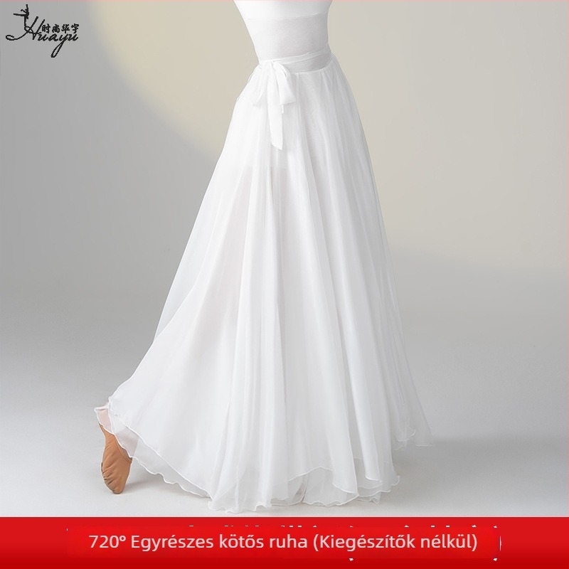 Kínai klasszikus táncruha dupla rétegű Tencel (Lyocell) anyagból, 720°-os széles lengésű sziluett, etnikus stílusú színpadi jelmez
