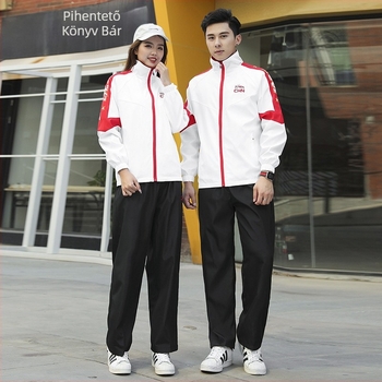 Taekwondo csoportos megjelenéshez készült uniszex hosszú ujjú ruházat, álló gallérral, 50D poliészter-kompozit anyag, nylon béléssel