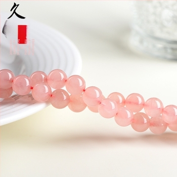 Jya természetes rózsakvarc szabad gyöngyök – polírozott kerek gyöngyök DIY ékszerekhez, eredeti dizájn, 2021-es bevezetés