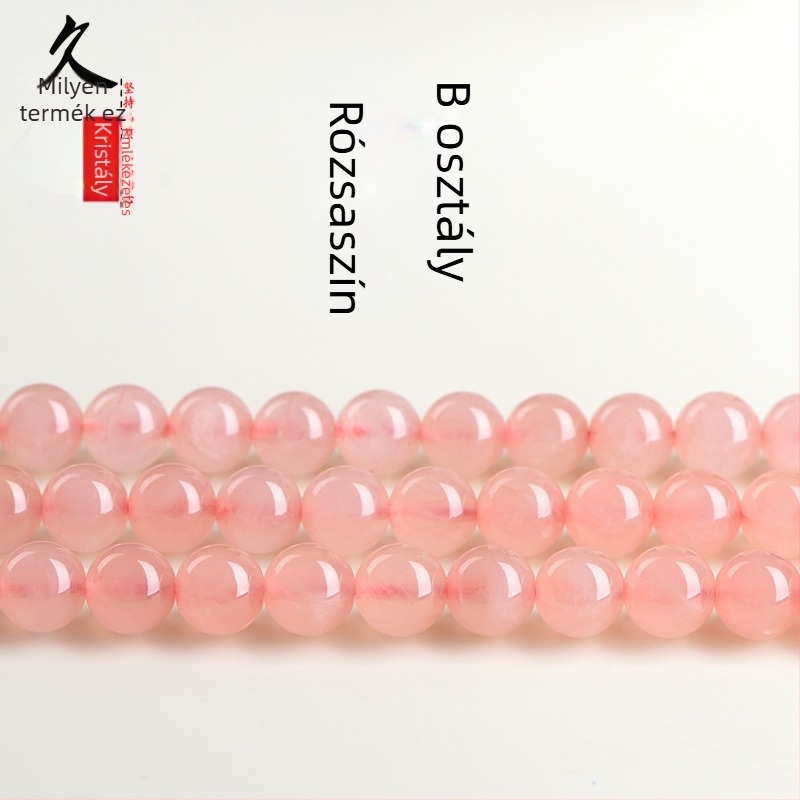 Jya természetes rózsakvarc szabad gyöngyök – polírozott kerek gyöngyök DIY ékszerekhez, eredeti dizájn, 2021-es bevezetés