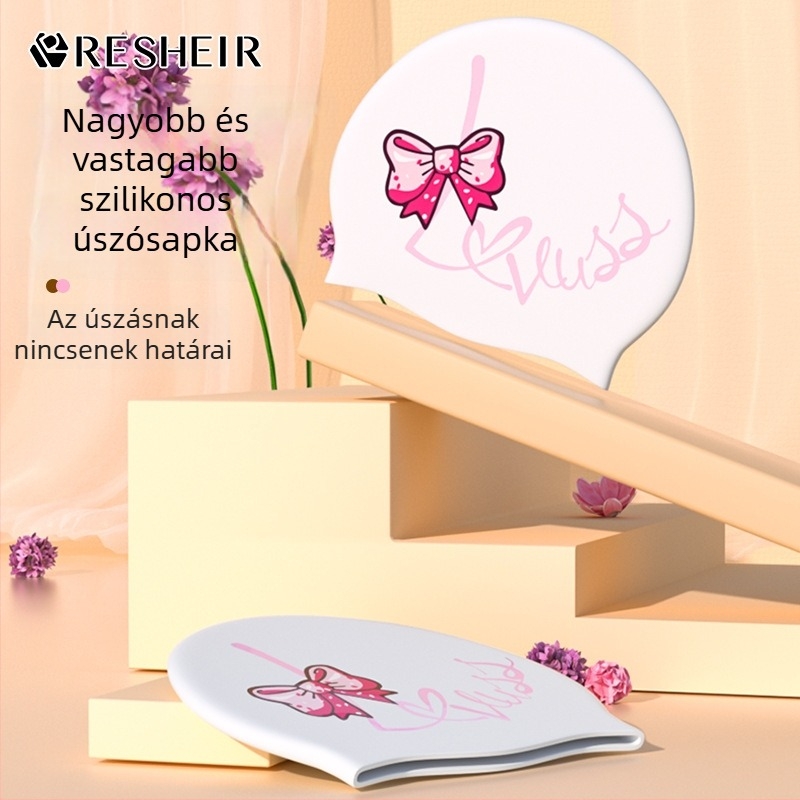 Ruishier szilikon úszósapka felnőtteknek, mintás nyomtatott kivitel, úszáshoz