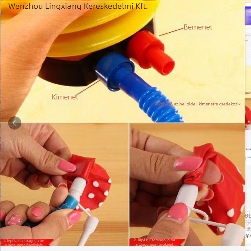 Lábpedálos levegőpumpa felfújható eszközökhöz — alkalmas úszógumikhoz, lufikhoz, felfújható vödrökhöz, káddal és medencéhez (Lingxiang)