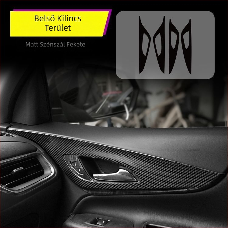 Chevrolet Equinox belső karbon szálas matrica — karcolás-textúra, mágneses rögzítés, a középkonzol oldalsó paneljeihez, testreszabható