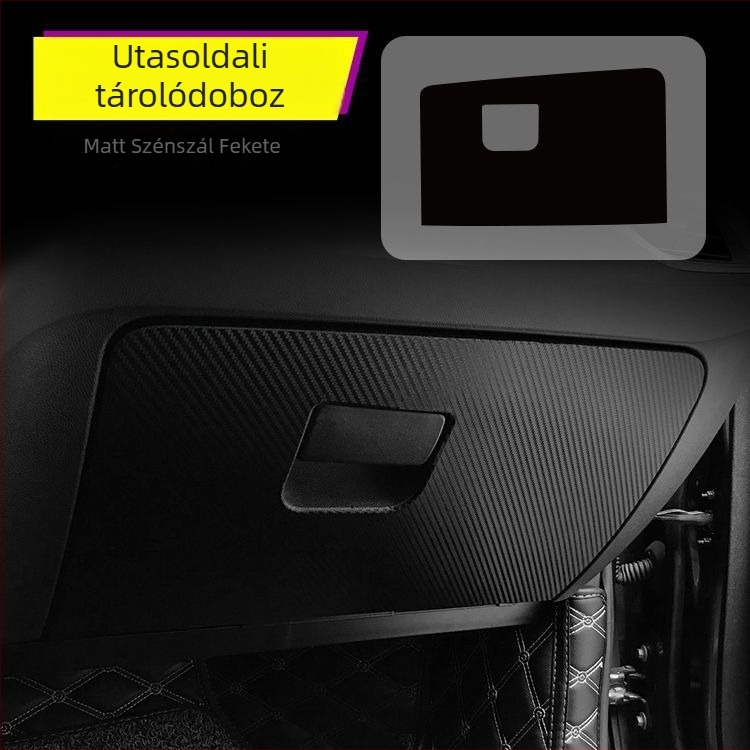 Chevrolet Equinox belső karbon szálas matrica — karcolás-textúra, mágneses rögzítés, a középkonzol oldalsó paneljeihez, testreszabható