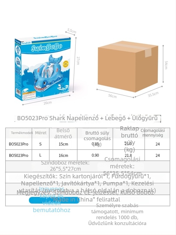 Swimbobo gyermekeknek szánt úszógumi környezetbarát PVC-ből, 0,35 mm vastagságú, rajzfilm mintával, medencék és víziparkok számára