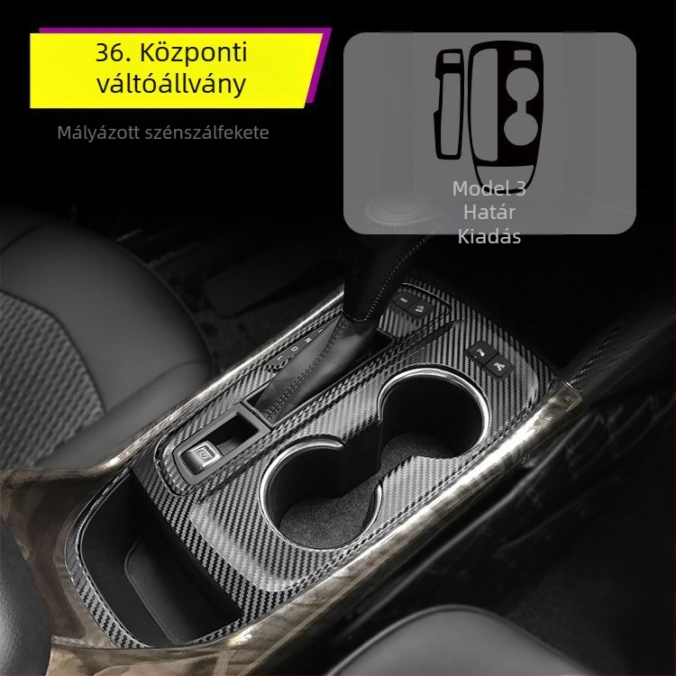 Chevrolet Equinox belső karbon szálas matrica, középső konzol dekoráció, Anti-Kick Pad, mágneses rögzítés, karcolás mintázat