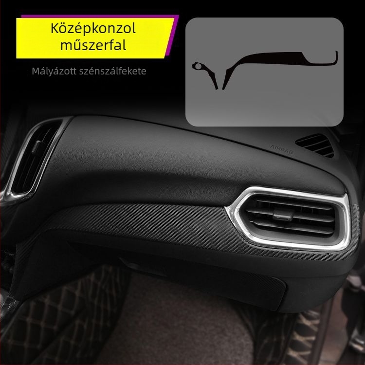 Chevrolet Equinox belső karbon szálas matrica, középső konzol dekoráció, Anti-Kick Pad, mágneses rögzítés, karcolás mintázat