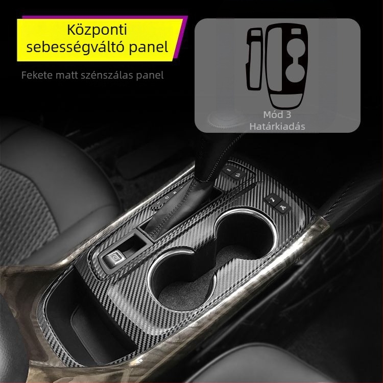 Chevrolet Equinox belső karbon szálas matrica – anti-ütő párna, középkonzol dekoráció, karcolási minta, mágneses rögzítés