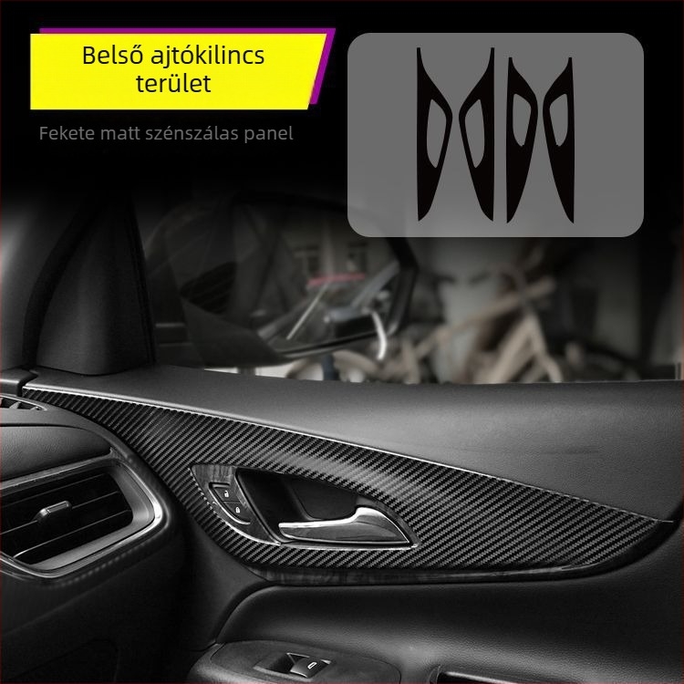 Chevrolet Equinox belső karbon szálas matrica – anti-ütő párna, középkonzol dekoráció, karcolási minta, mágneses rögzítés