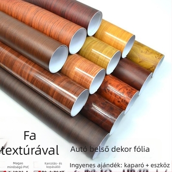 Autó belső tér fa mintás színváltó fólia a középső konzolhoz – PVC, Márka: Shiao; Garancia: Részletekért lásd