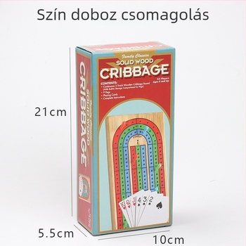 Cribbage társasjáték – fa alapú tábla, dobozos csomagolás, kognitív fejlesztésre, 14 év alattiak számára, magáncímke elérhető