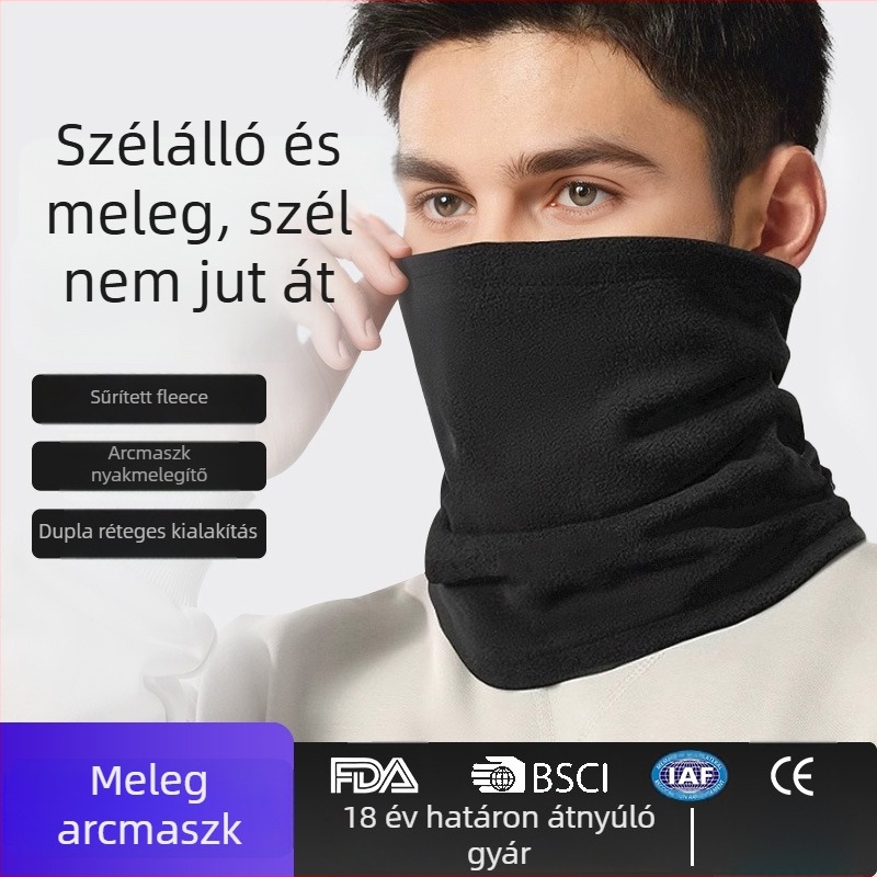 Kerékpározáshoz való nyakmelegítő, téli meleg, szélálló fleece-béléssel, uniszex, Morning chichi, riding mask