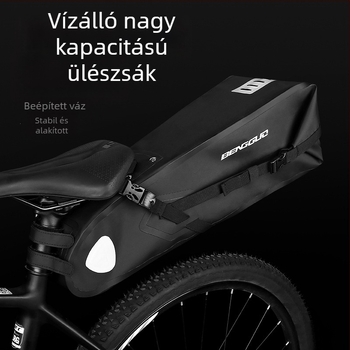 Kerékpár hátsó táska, multifunkcionális, 10L kapacitás, vízálló, PU laminált bőr