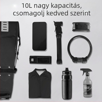 Kerékpár hátsó táska, multifunkcionális, 10L kapacitás, vízálló, PU laminált bőr