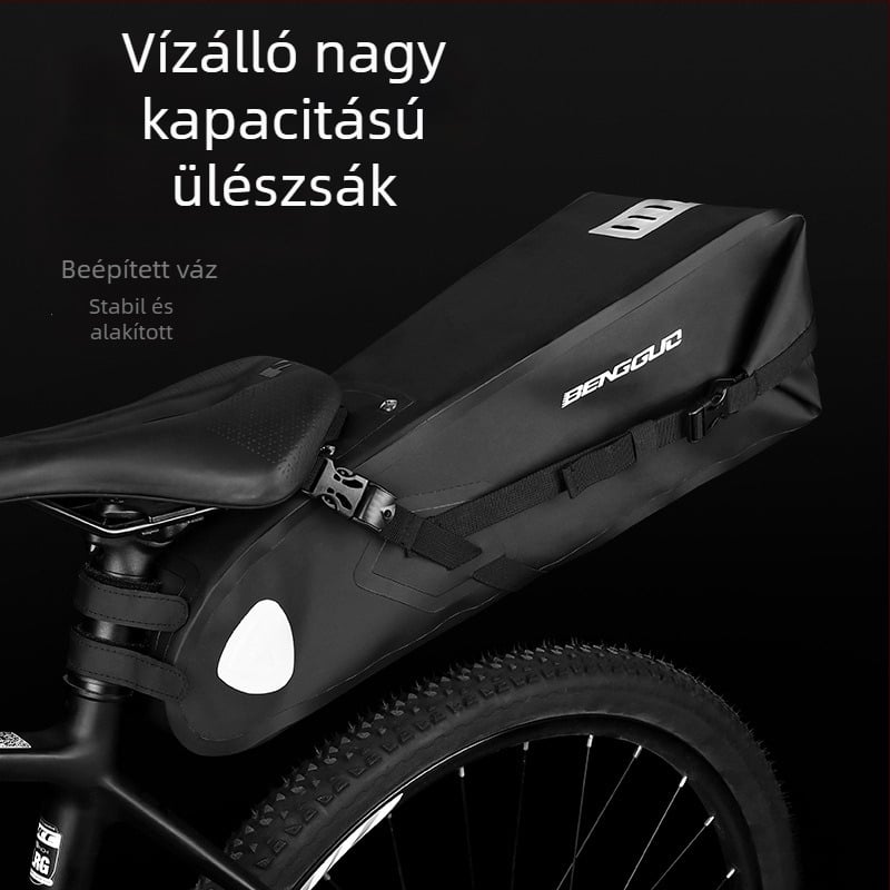 Kerékpár hátsó táska, multifunkcionális, 10L kapacitás, vízálló, PU laminált bőr