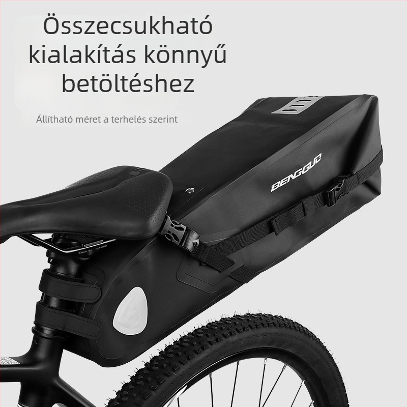 Kerékpár hátsó táska, multifunkcionális, 10L kapacitás, vízálló, PU laminált bőr