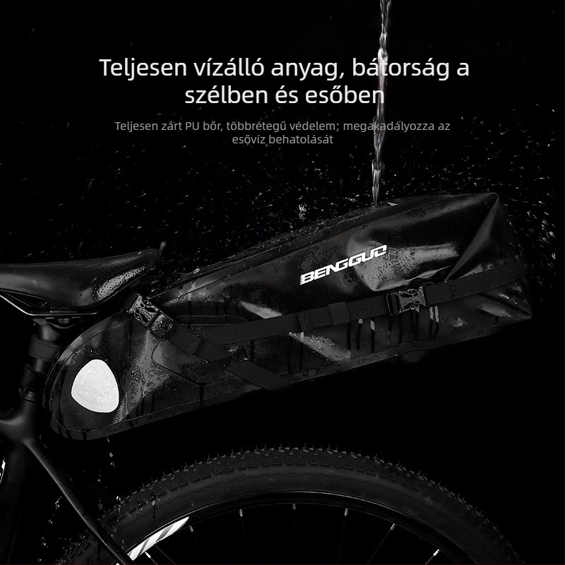 Kerékpár hátsó táska, multifunkcionális, 10L kapacitás, vízálló, PU laminált bőr