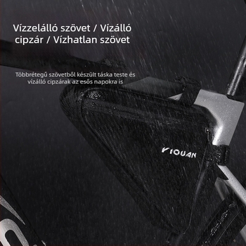 Első keret háromszög biciklitáska, nagy kapacitású, vízálló MTB- és országúti kerékpárokhoz, poliészter + PVC
