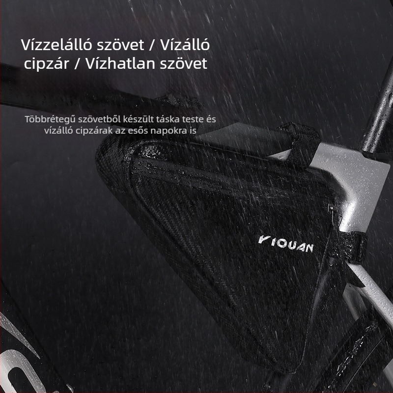 Első keret háromszög biciklitáska, nagy kapacitású, vízálló MTB- és országúti kerékpárokhoz, poliészter + PVC