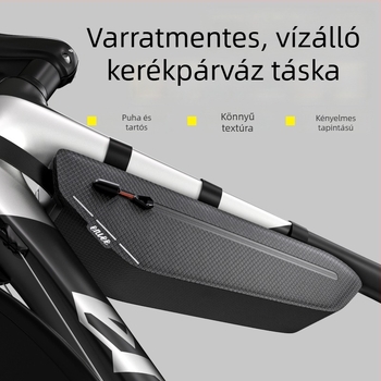 Országúti kerékpár első felsőcső táska, vízálló, multifunkcionális, nagy kapacitású, belső rekesz felső és alsó cső számára