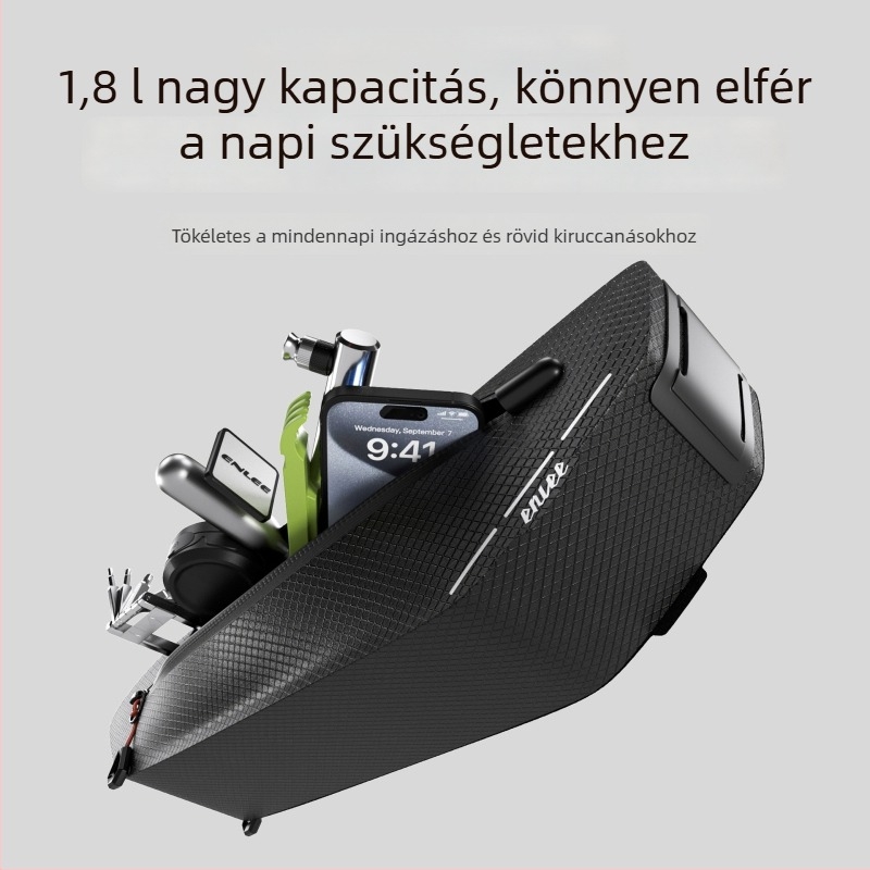 Országúti kerékpár első felsőcső táska, vízálló, multifunkcionális, nagy kapacitású, belső rekesz felső és alsó cső számára