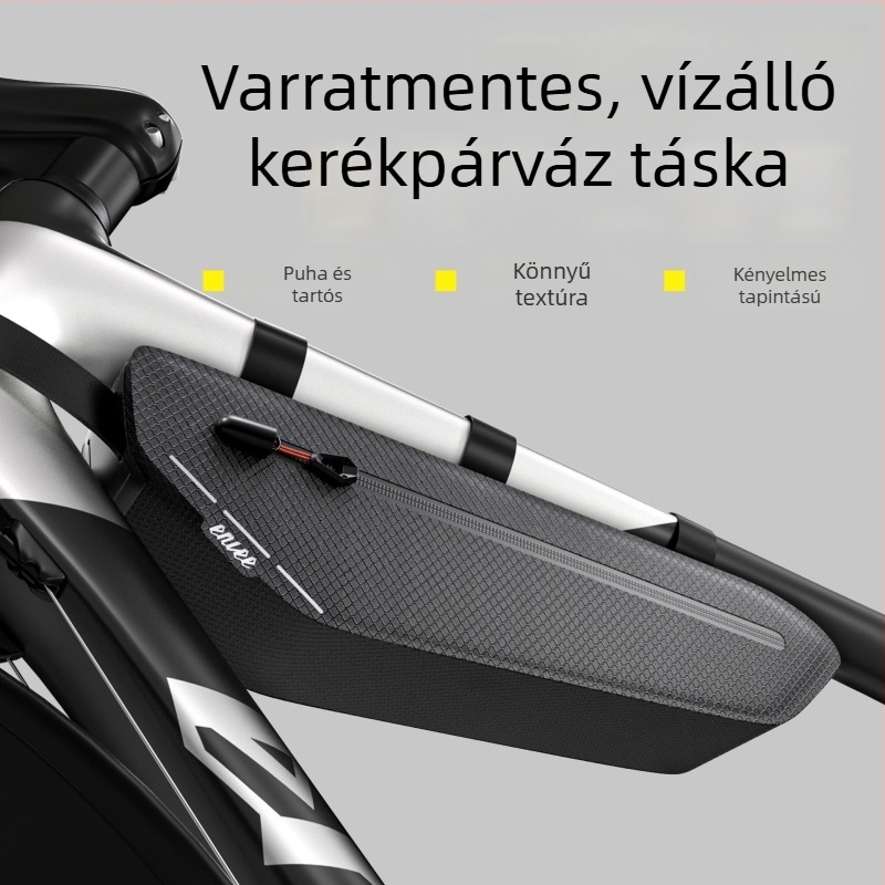 Országúti kerékpár első felsőcső táska, vízálló, multifunkcionális, nagy kapacitású, belső rekesz felső és alsó cső számára