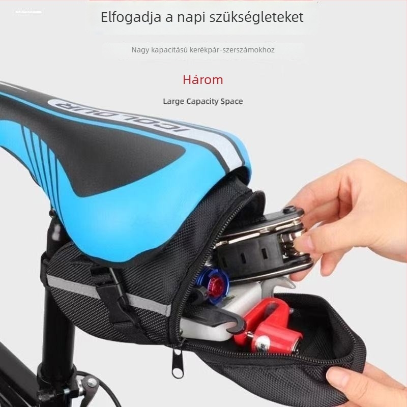 Divatos MTB hátsó nyeregtáska, kemény héjú, multifunkcionális eszköztartó, nagy kapacitású