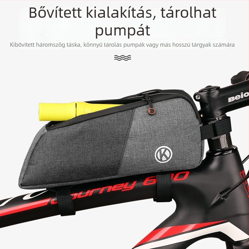 Kerékpár felsőcső táska, nejlon, 1 L kapacitás, modell 83454, belső bélés