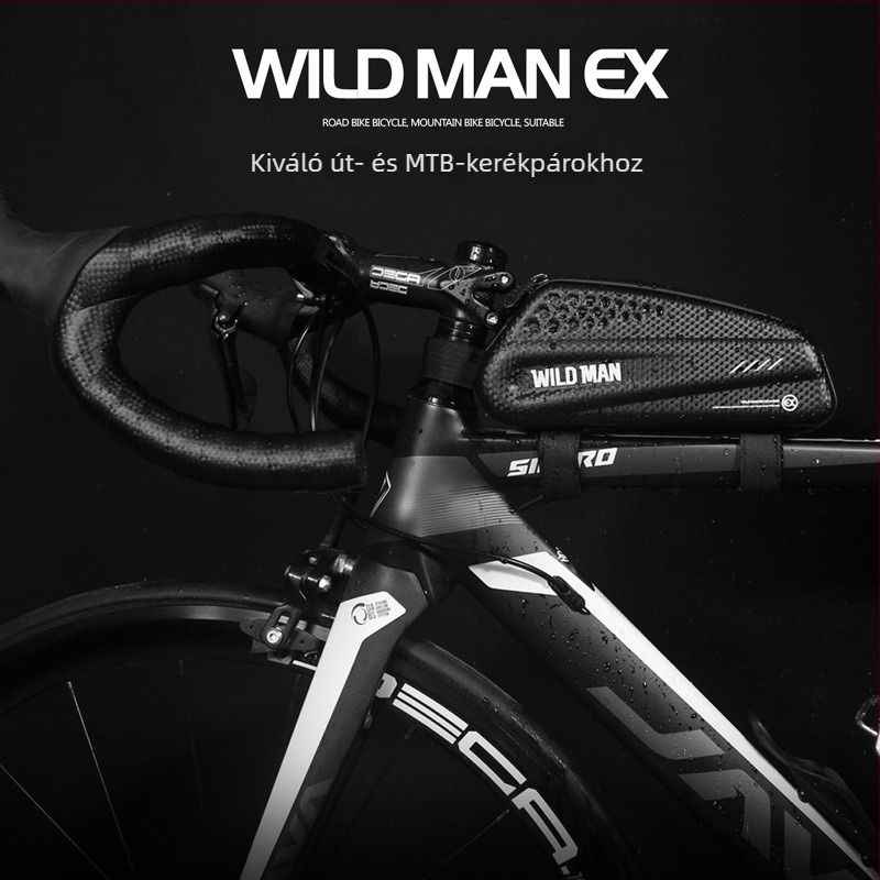 Keményhéjú kerékpár táska, felsőcső/első váz, 1 L, PU bőr, EX modell, út- és MTB kerékpárokhoz
