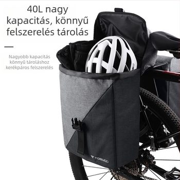 Kerékpár hátsó ülés táska, bőr, 40L, STB-725, gyorscsat, vízálló, MTB