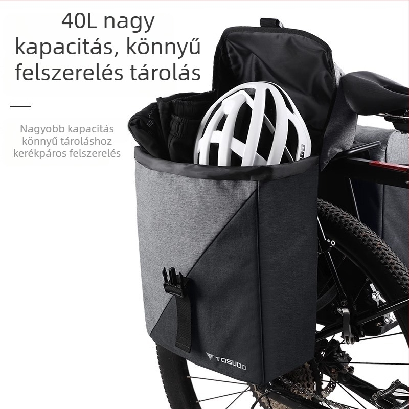 Kerékpár hátsó ülés táska, bőr, 40L, STB-725, gyorscsat, vízálló, MTB